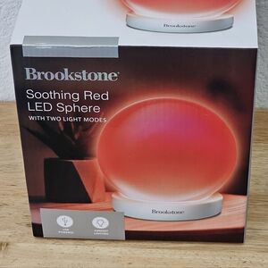 NIB Brookstone Soothing Red LED Sphere